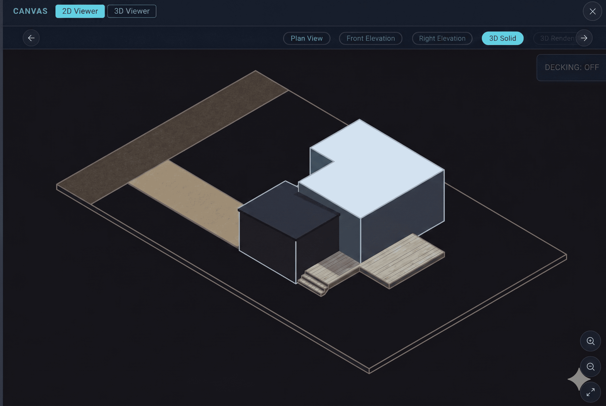 3D site plan UI in CrewMAKR
